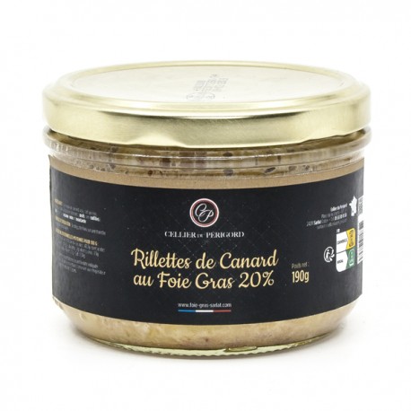 RILLETTES DE CANARD AU FOIE GRAS 20% 190g